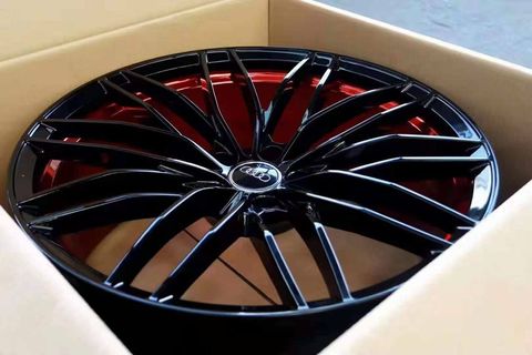 6. Audi Hyper Black Red Forged Wheel Rim (3)