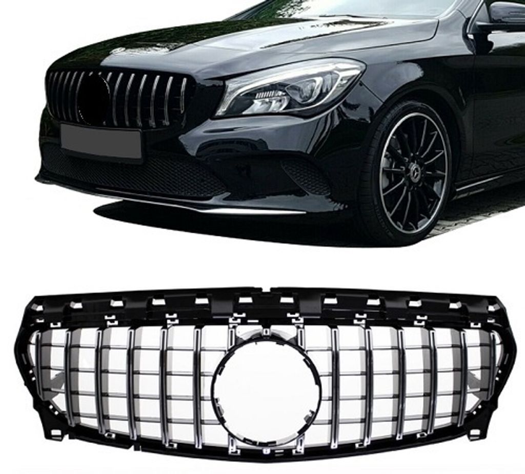 W117 `16 CLA GT Style Front Grille (Chrome) (1)