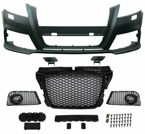 A3 `09~`12 RS Style Front Bumper WBlack Grille (2)