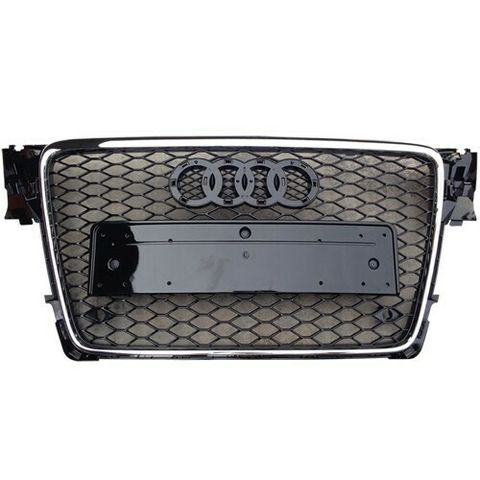 A4 `08 Front Grille RS Style BlackChrome