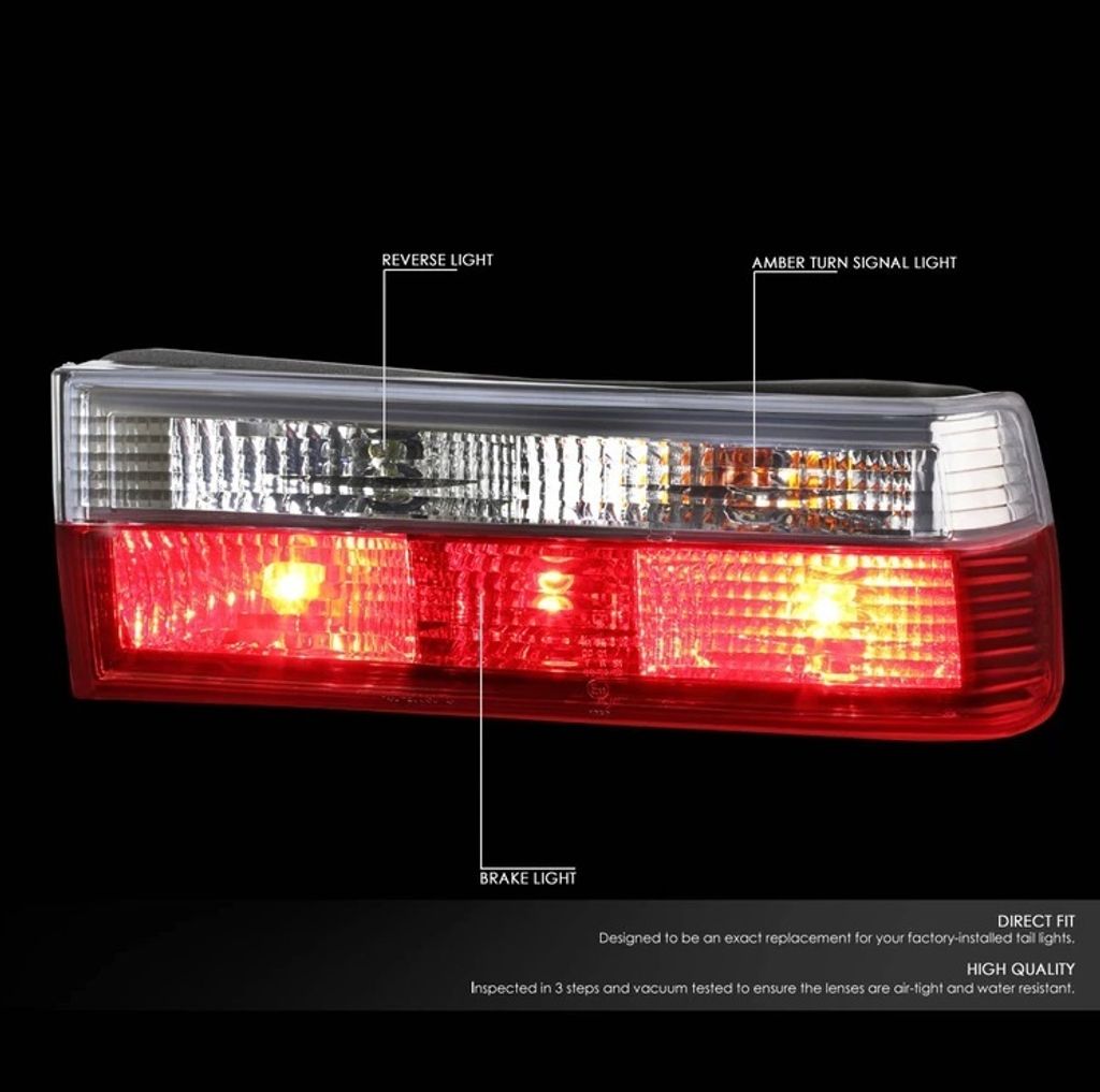 BMW E30 `83 Rear Lamp Crystal ClearRed (4)