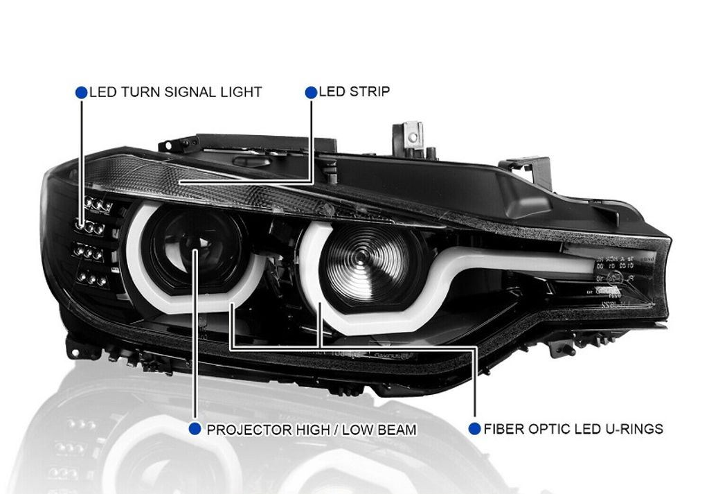 BMW F30 2012 Head Lamp Projector WLED Rim + LED Indicator (3)