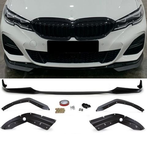 BMW G20 `19 M-TEK Performance Front Lip WGloss Black + Carbon Look Splitter (1)