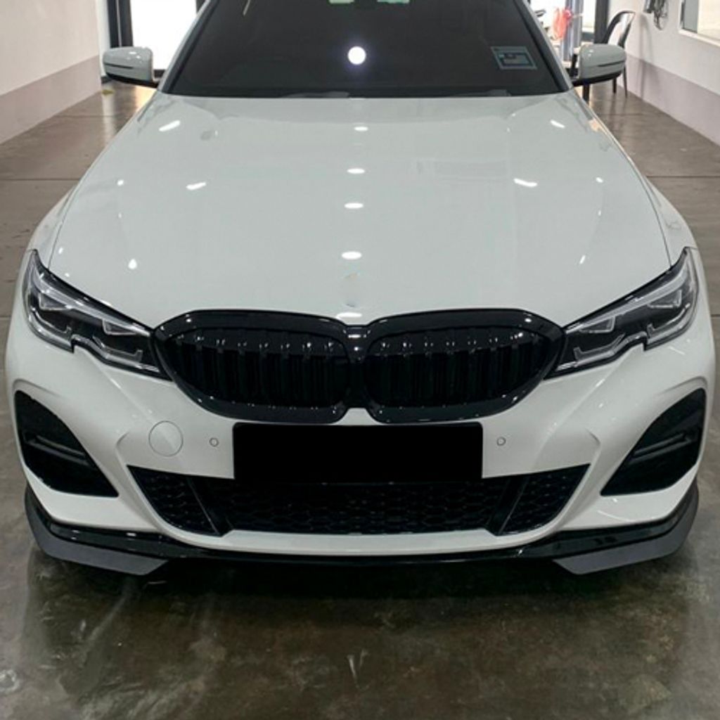 BMW G20 `19 M-TEK Performance Front Lip WGloss Black + Carbon Look Splitter (3)