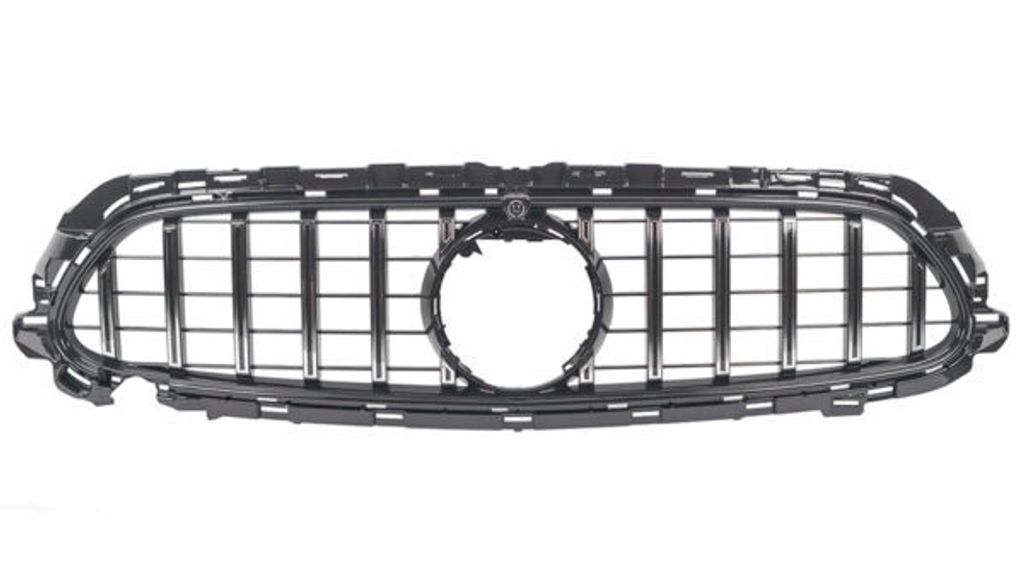 W213 `21 GT Style Front Grille All Black ( Sport Line Use ) (2)