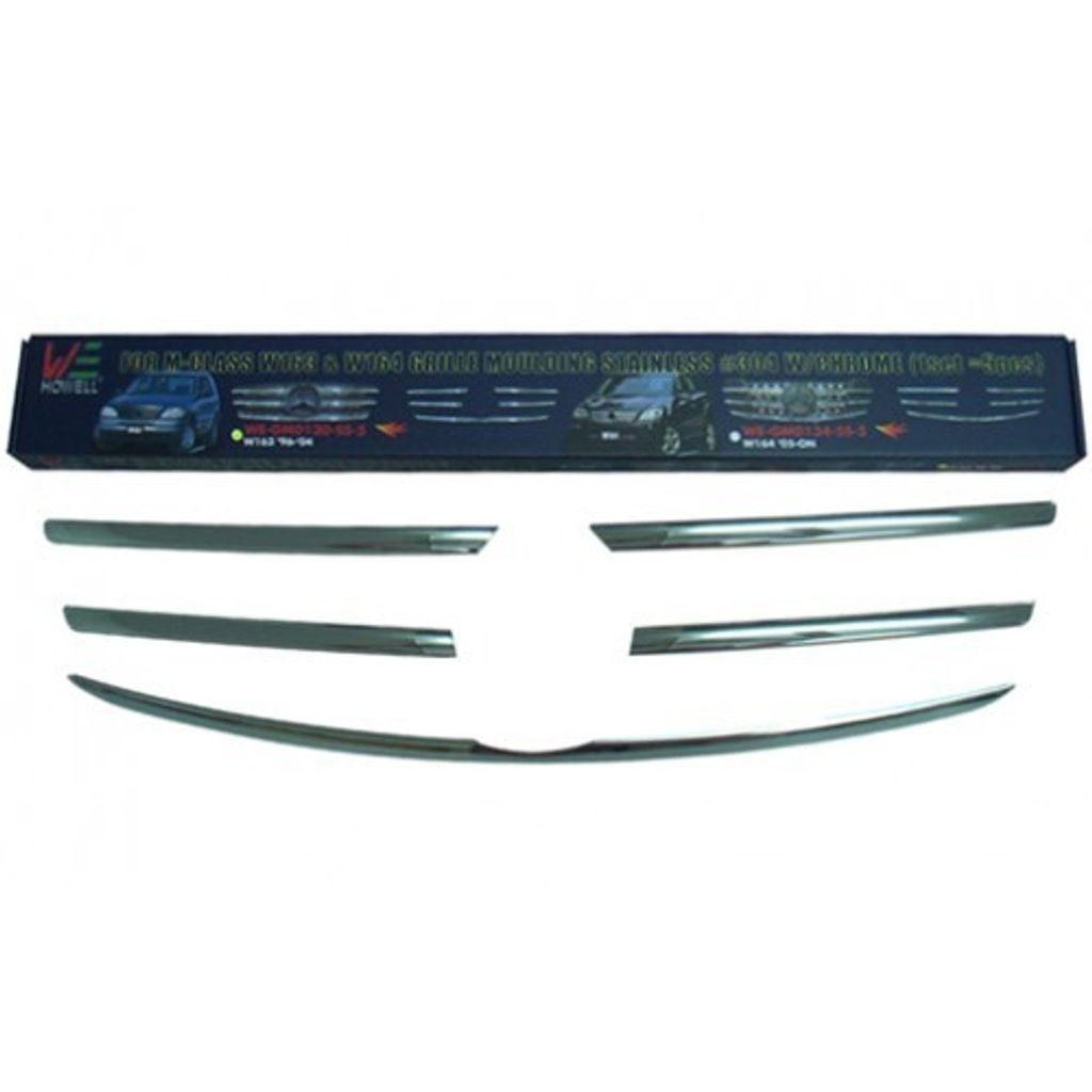 W164 ML `05 Front Grille Moulding SSteel ( 5 pcsset )