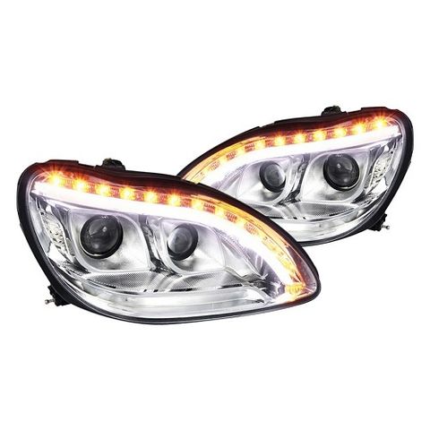 W220 `98 Head Lamp Projector WLED+Light Bar (2)