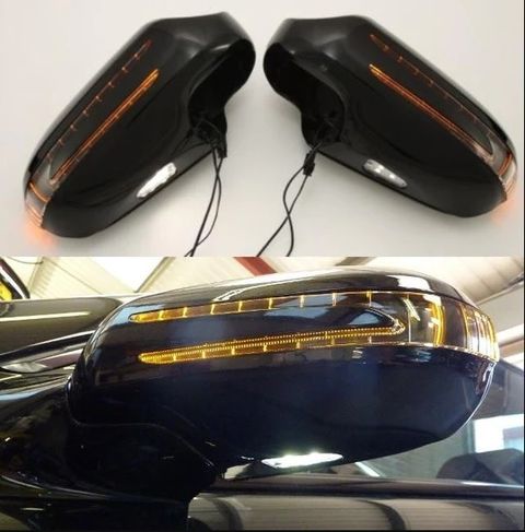 R230 R171 `09 Door Mirror Cover WArrow Style LED (BlackSilver) (2)