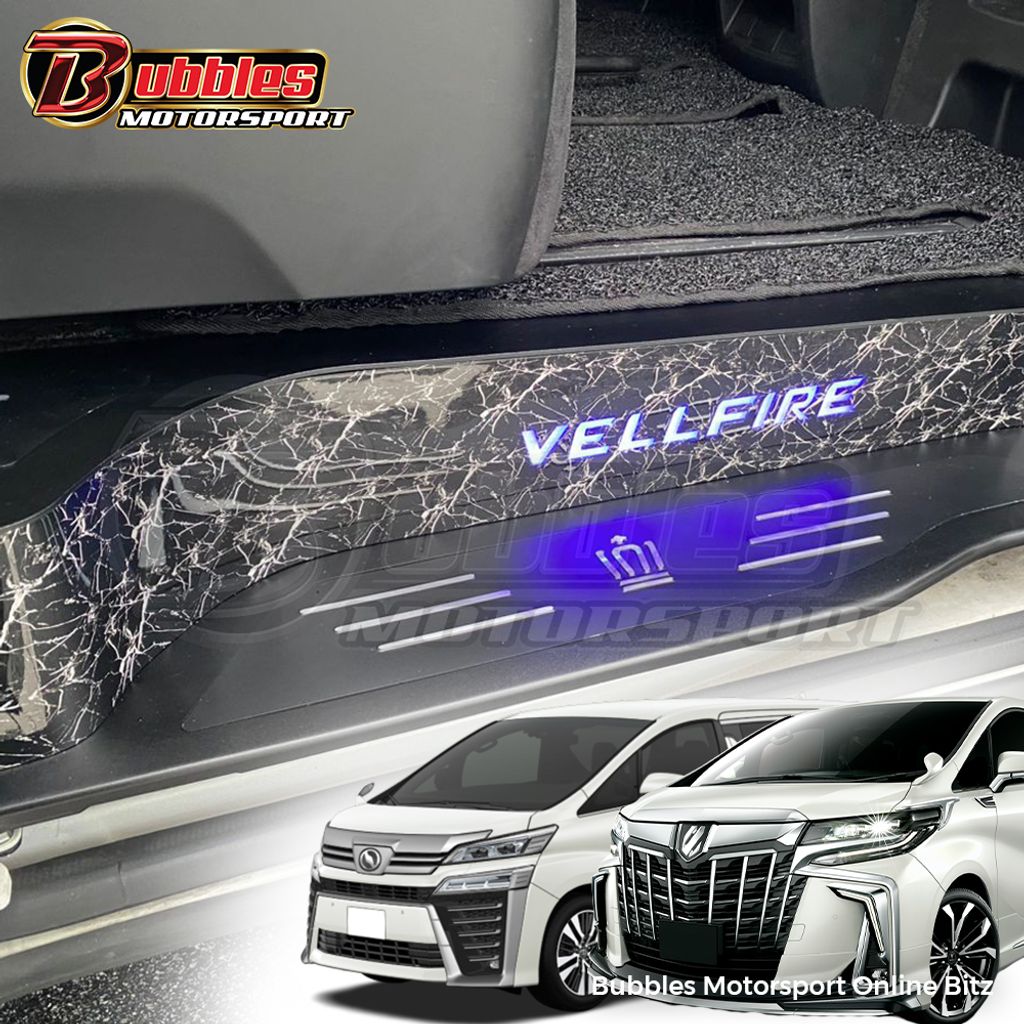 Toyota Vellfire AGH30 Side Step Design Marble Black (7)