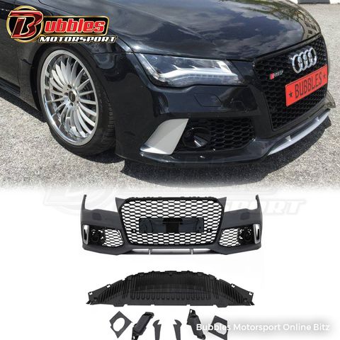 Audi A7 2012 Front Bumper RS Style W/Grille Black