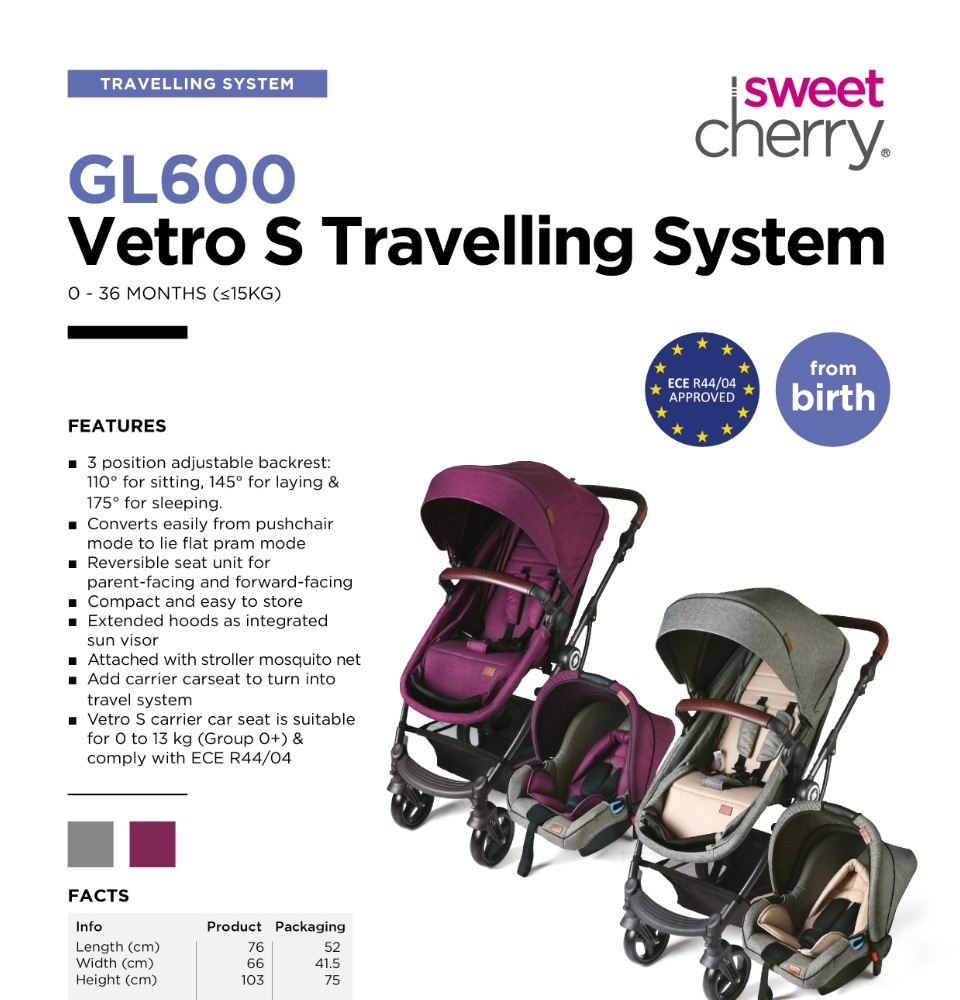 Sweet cherry hot sale vetro stroller