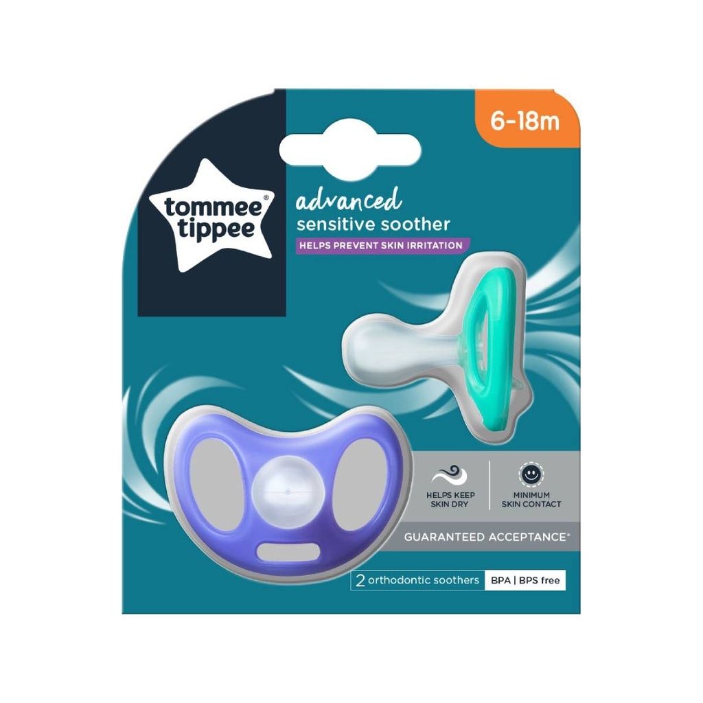 Sucette advanced sensitive - Tommee Tippee - 6-18 mois - lots de 2