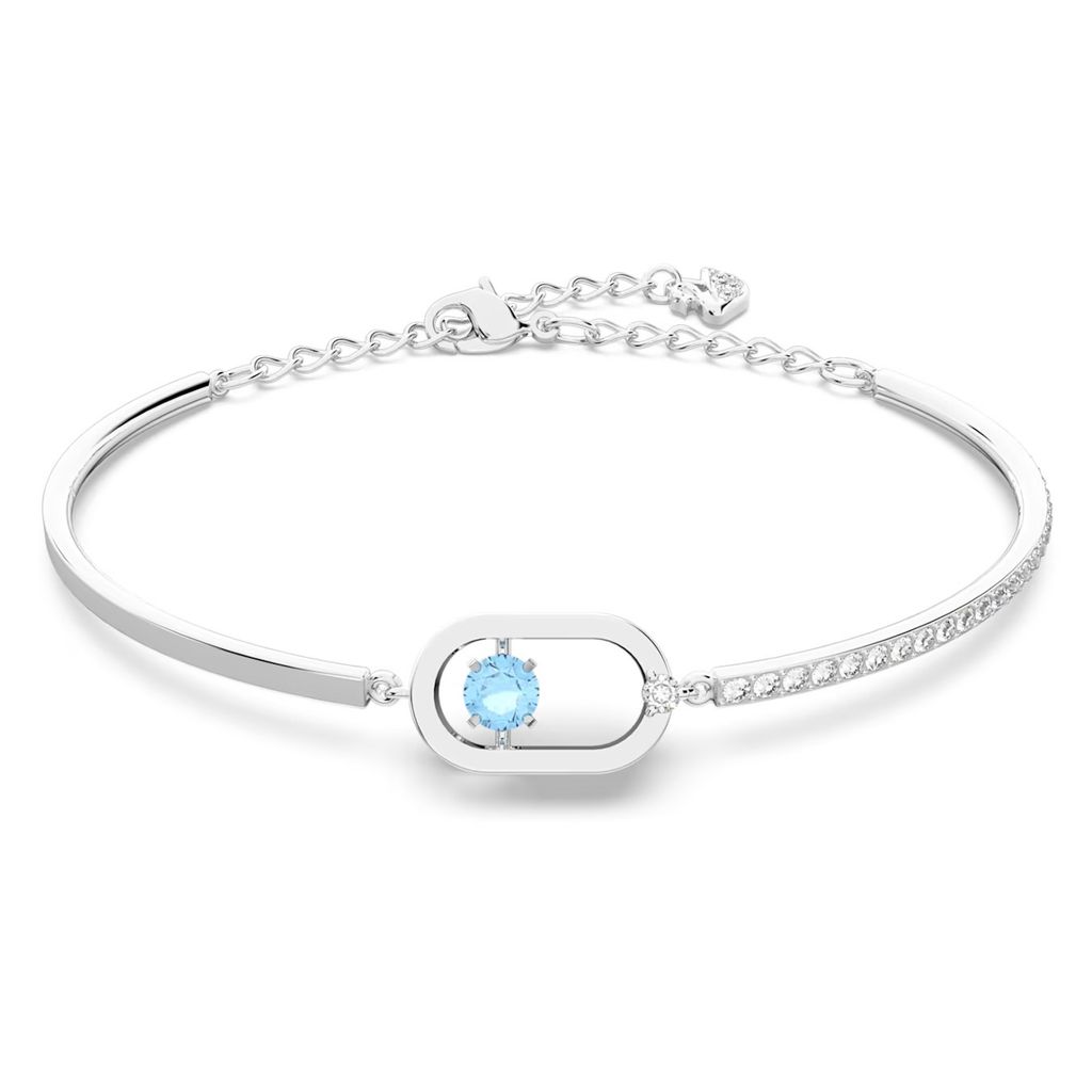 swarovski-sparkling-dance-手鏈--圓形切割，橢圓形--藍色--鍍白金色-swarovski-5646749
