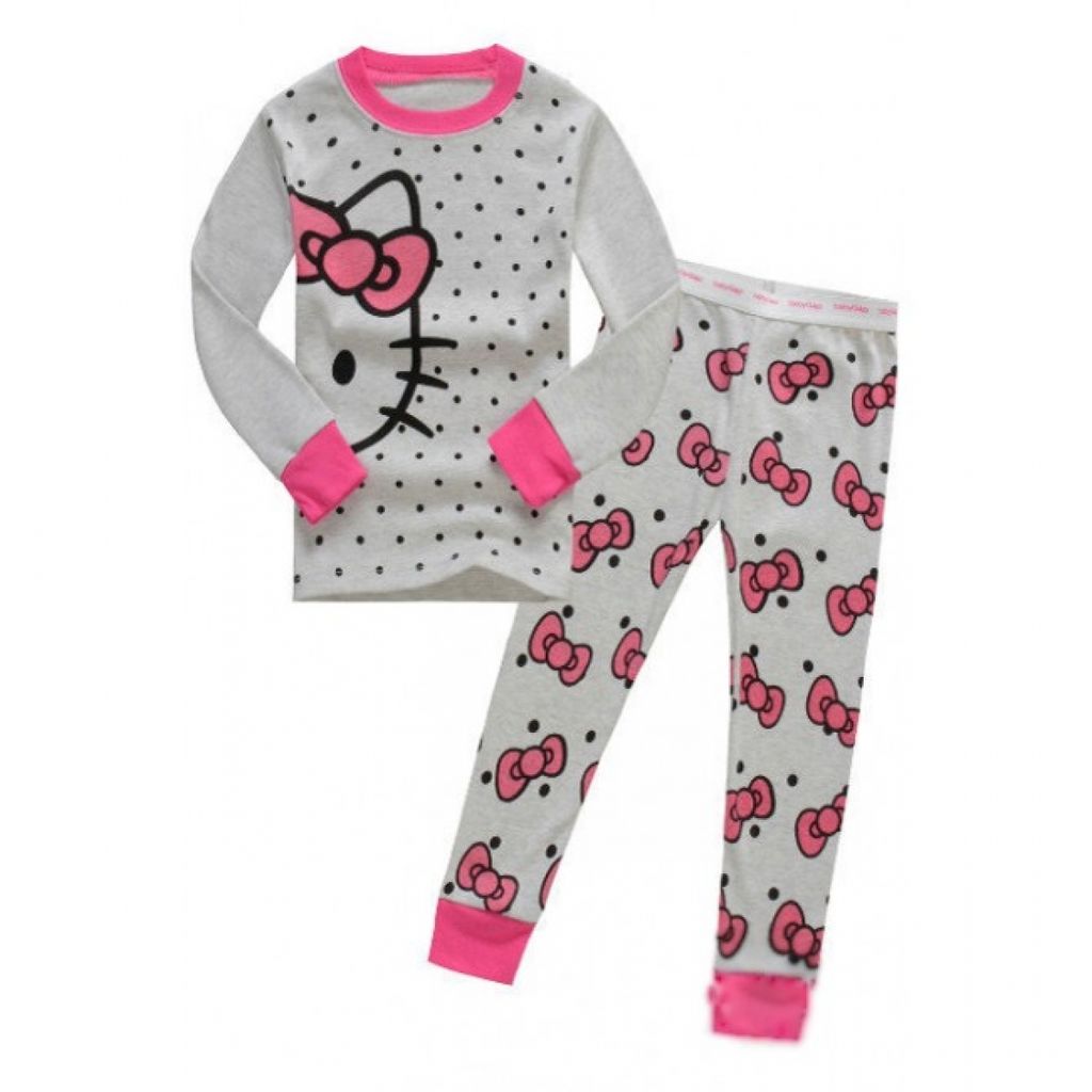 Hello Kitty Girls Pyjama Set - Grey