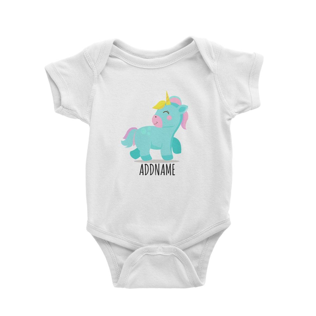 Pastel Blue Unicorn White White Baby Romper.jpg