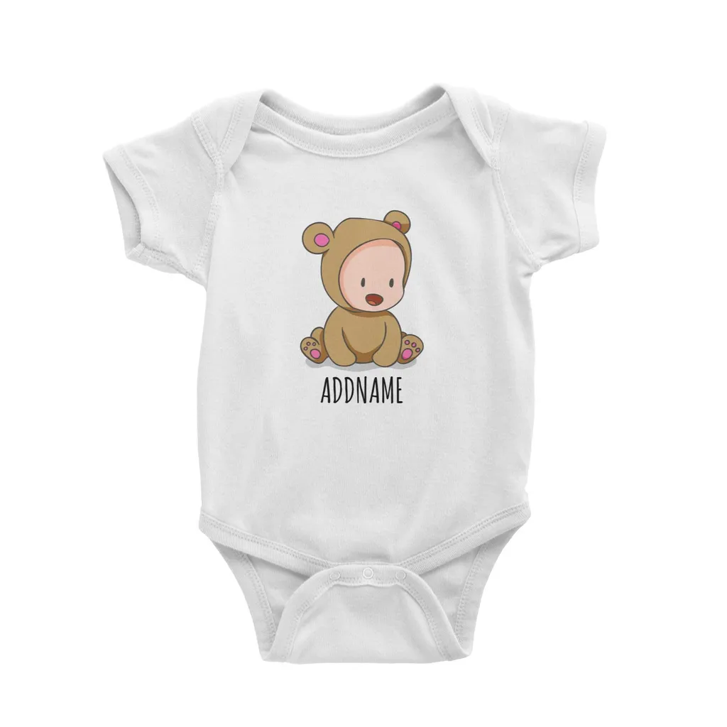Cartoon Bear Baby White White Baby Romper.jpg