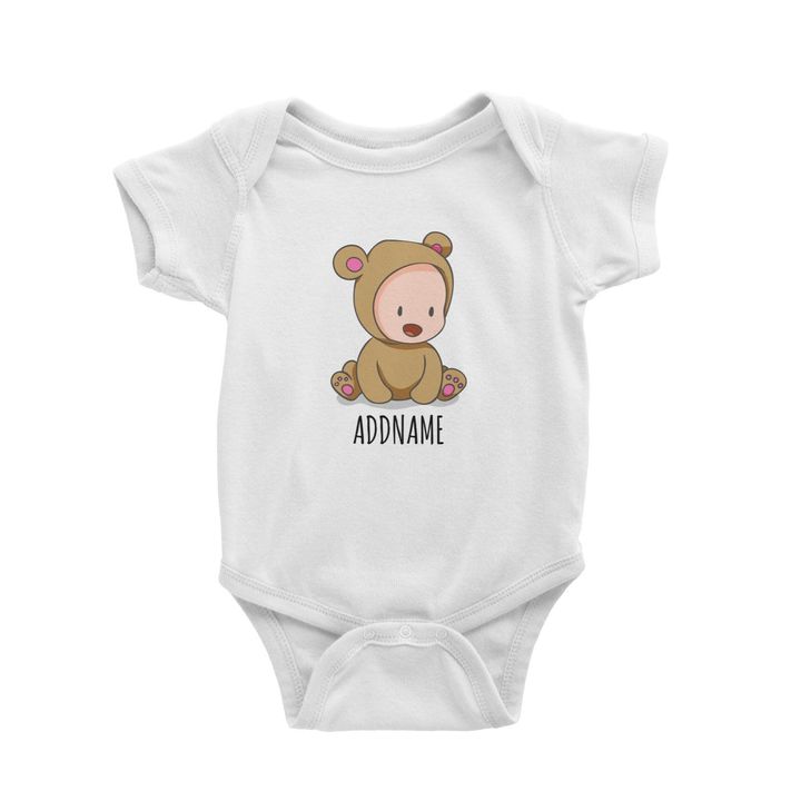 Cartoon Bear Baby White White Baby Romper.jpg