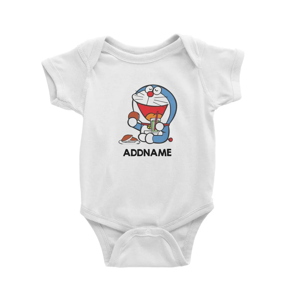 Doraemon Hungry Personalised Cartoon White Baby Romper.jpg