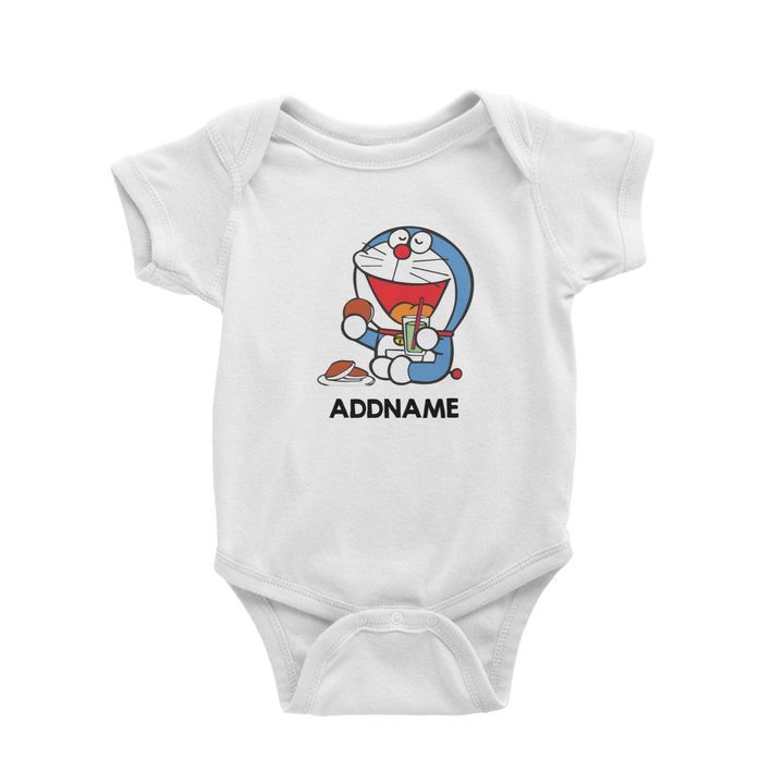 Doraemon Hungry Personalised Cartoon White Baby Romper.jpg