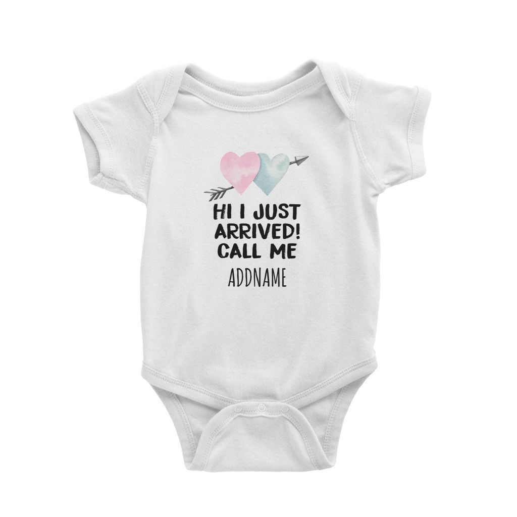 Love Hi I Just Arrived Newborn White White Baby Romper.jpg