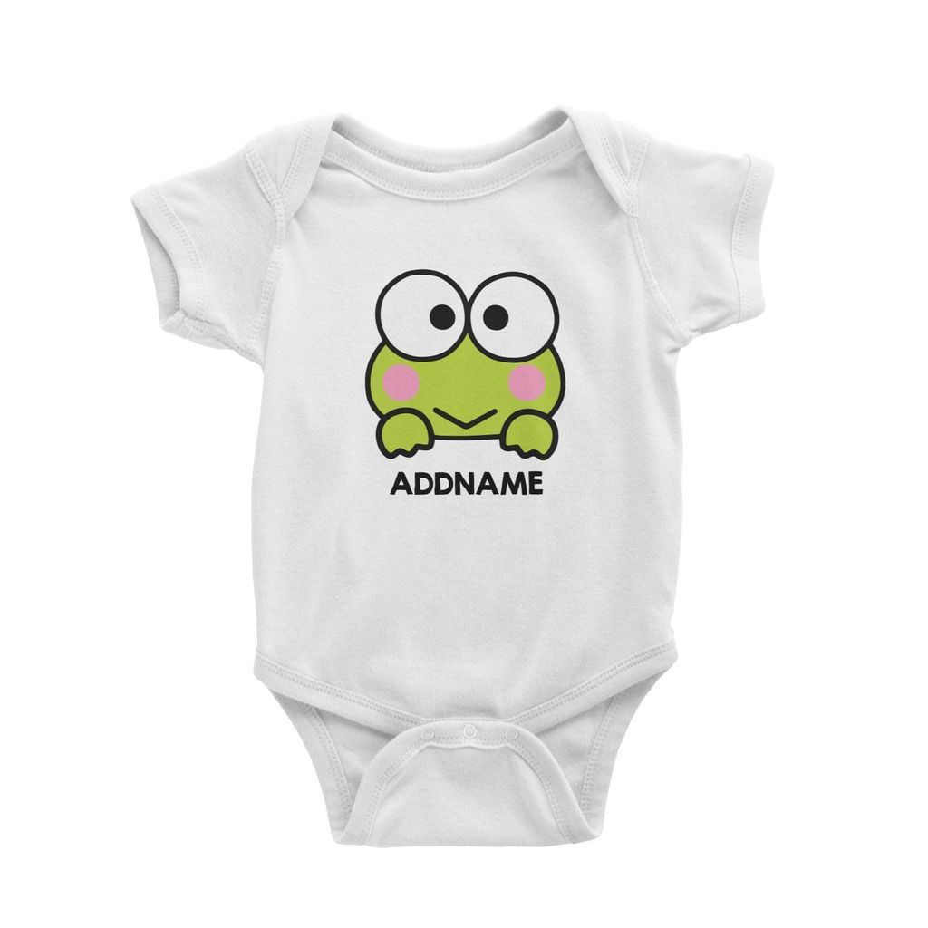 Keroppi Peeking Personalised Cartoon White Baby Romper.jpg