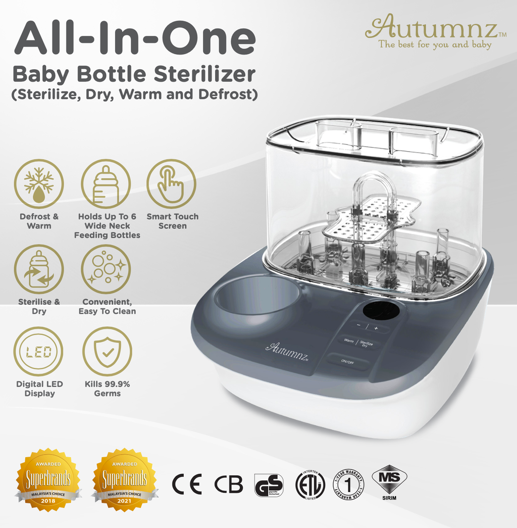 Autumnz All In One Baby Bottle Sterilizer Sterilise Dry Warm