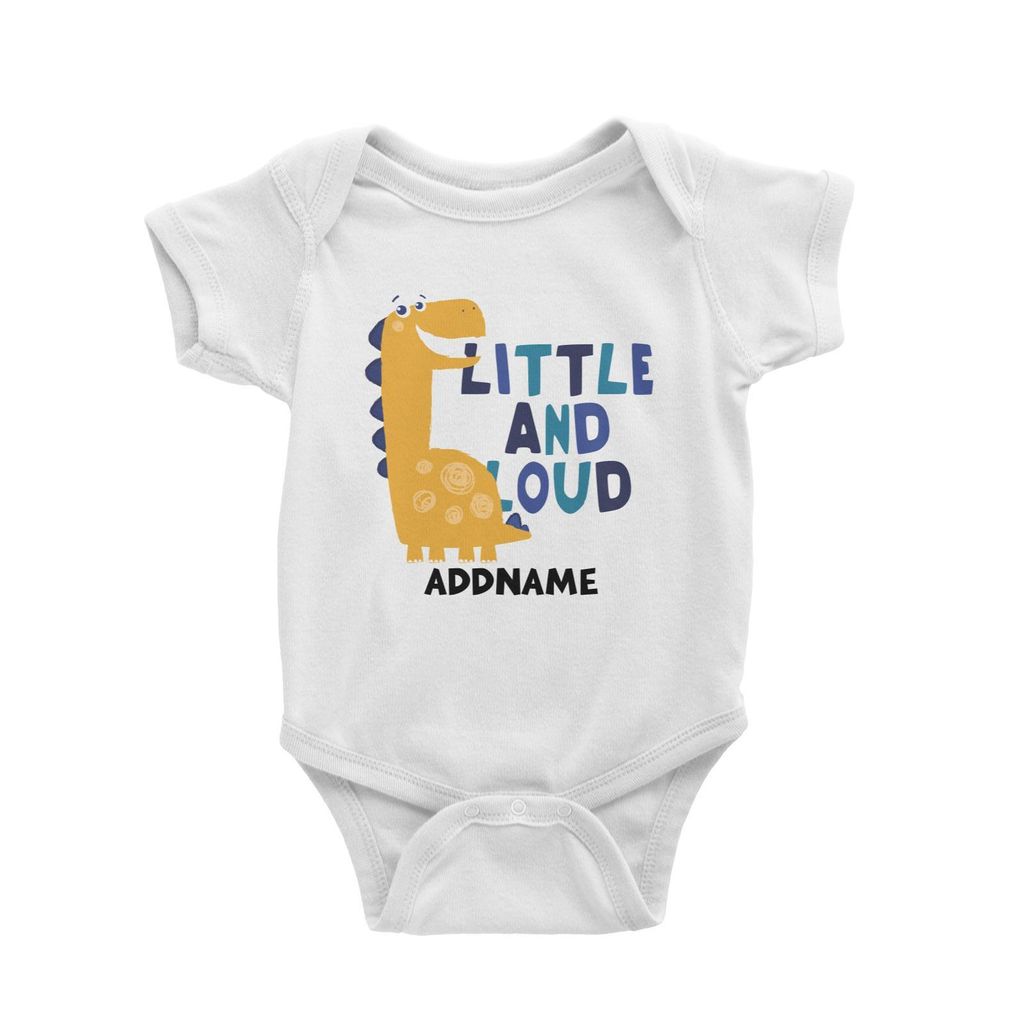 Little and Loud Dinosaur Addname White Baby Romper.jpg