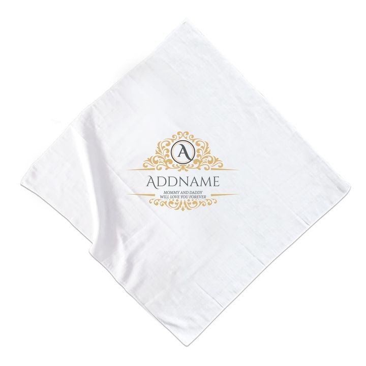 Royal Emblem Personalizable with Initial Name and Text Muslin Square.jpg