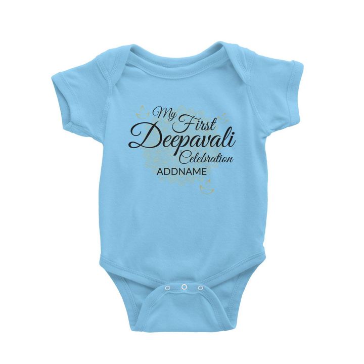 My First Deepavali Celebration with Mandala Addname Baby Romper Light Blue.jpg
