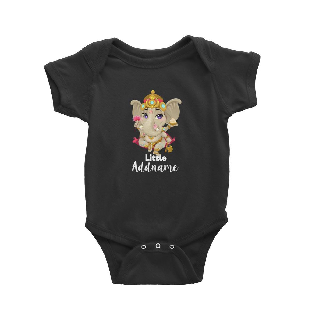 Artistic Ganesha Little Addname Baby Romper black.jpg