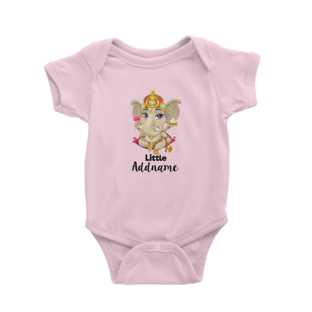 Artistic Ganesha Little Addname Baby Romper Light Pink.jpg