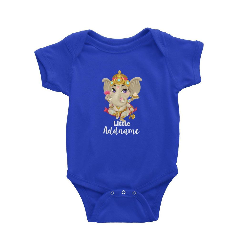 Artistic Ganesha Little Addname Baby Romper Royale Blue.jpg