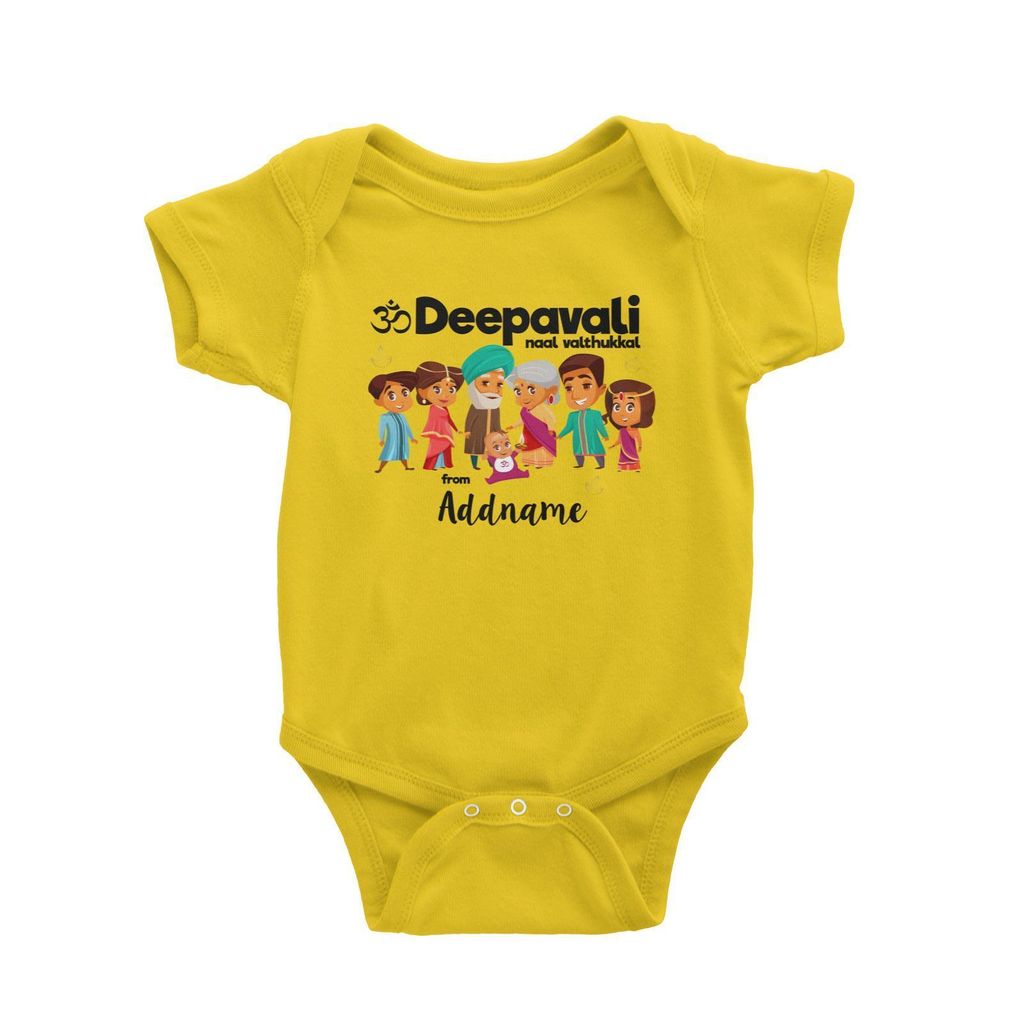 Cute Family Extended OM Deepavali From Addname Baby Romper yellow.jpg