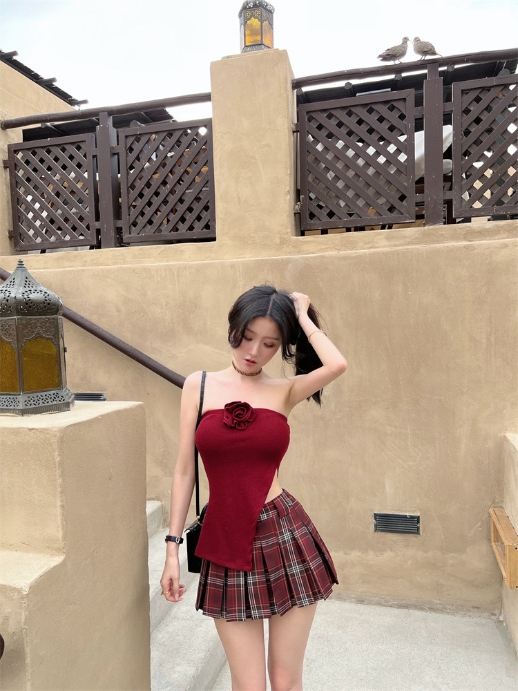 酒心玫瑰 - 性感甜辣立体花朵抹胸上衣/半裙 Rosebud Temptation - Sensual and Spicy 3D Floral ...