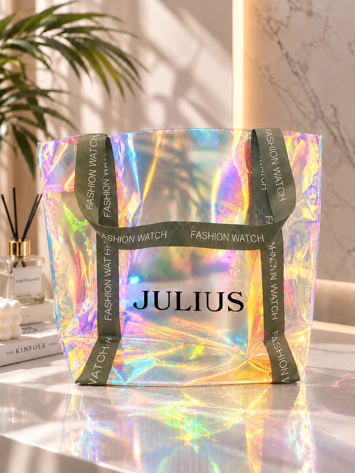 Iridescent JULIUS Tote with Olive Straps