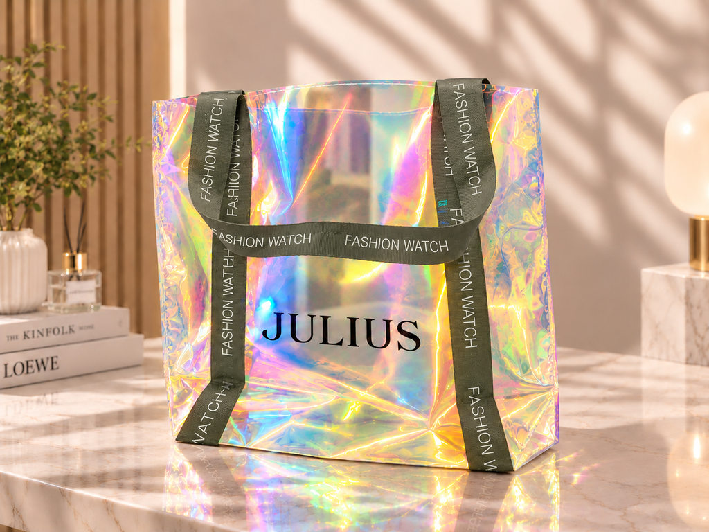 Holographic Julius Tote in a Luxe Interior