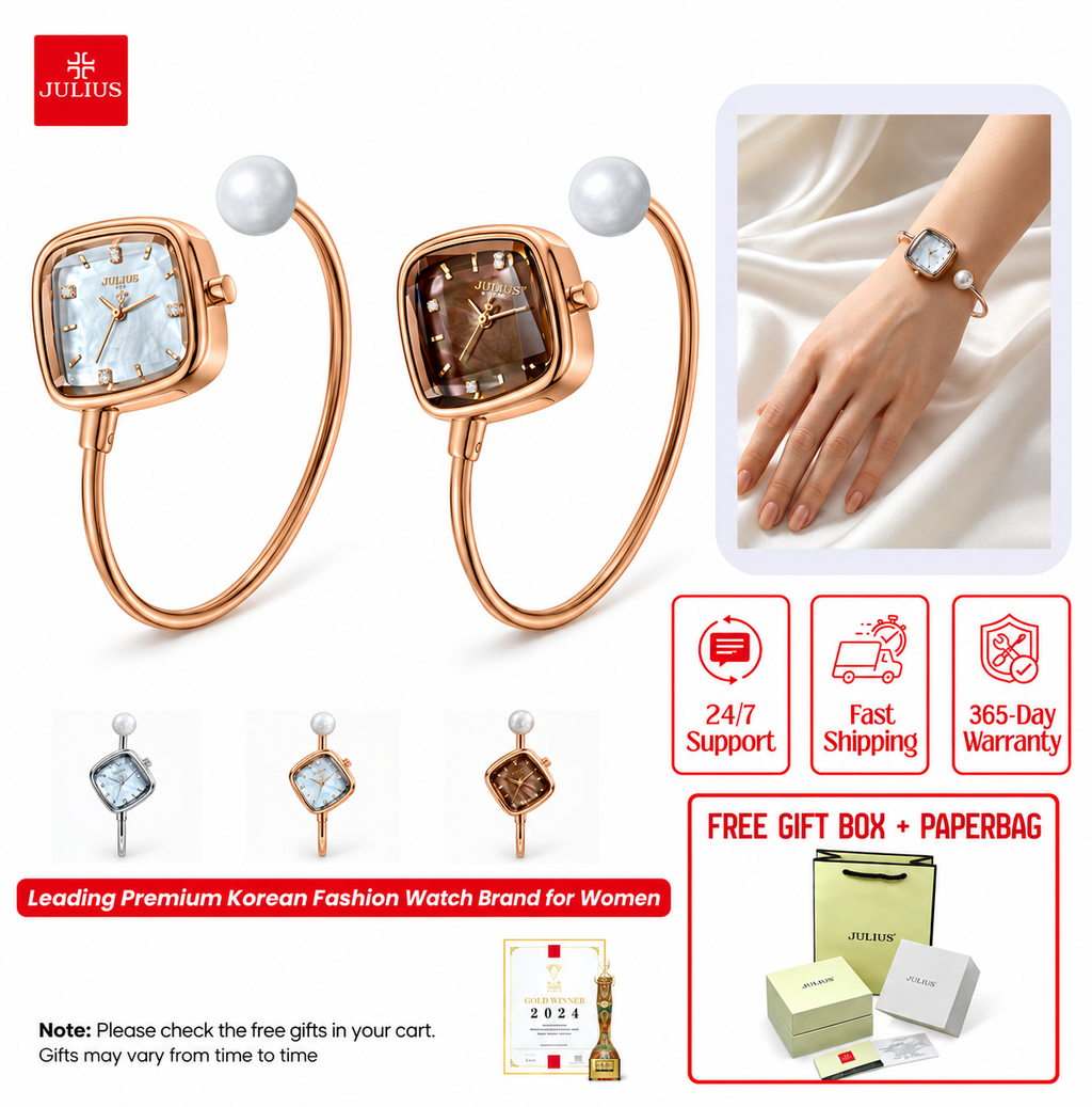 Julius Rose-Gold Watch Gift Set