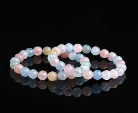 Natural Ice Morganite Bracelet-7A (8mm)