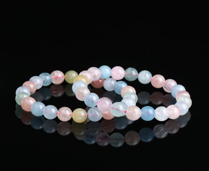 Natural Ice Morganite Bracelet-7A (8mm)
