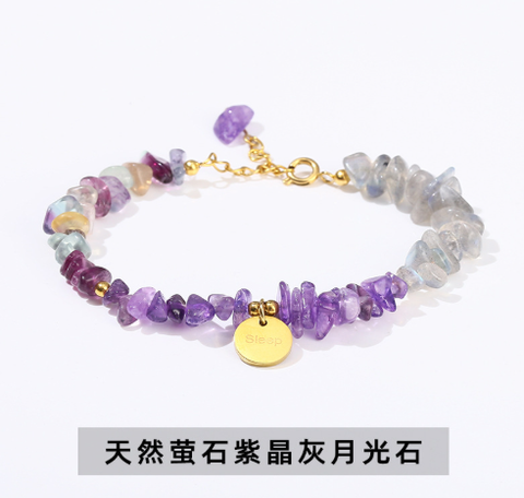 Fluorite+Amethyst Grey Moonstone