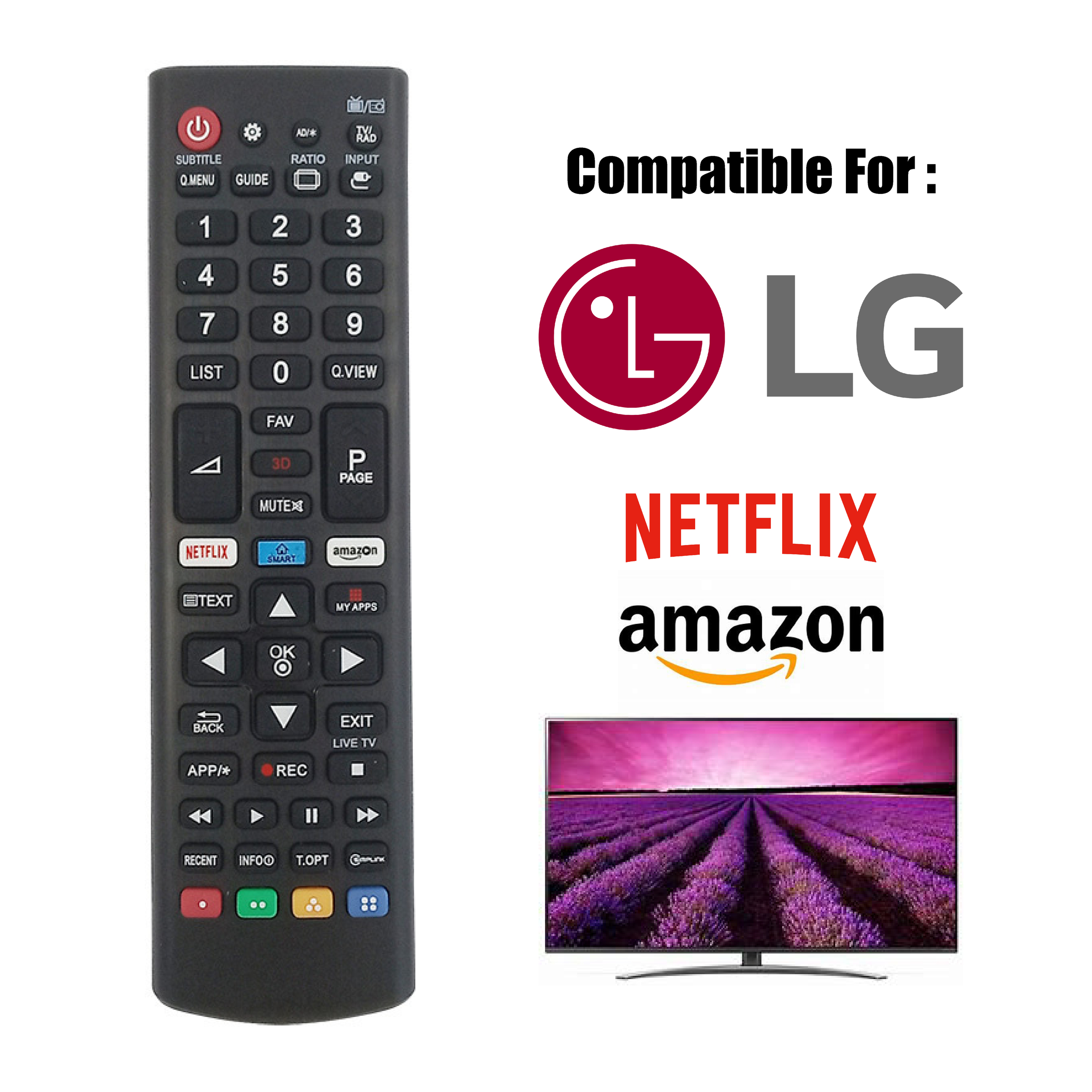 LG TV Remote TV Controller Compatible Television SmartTV Netflix