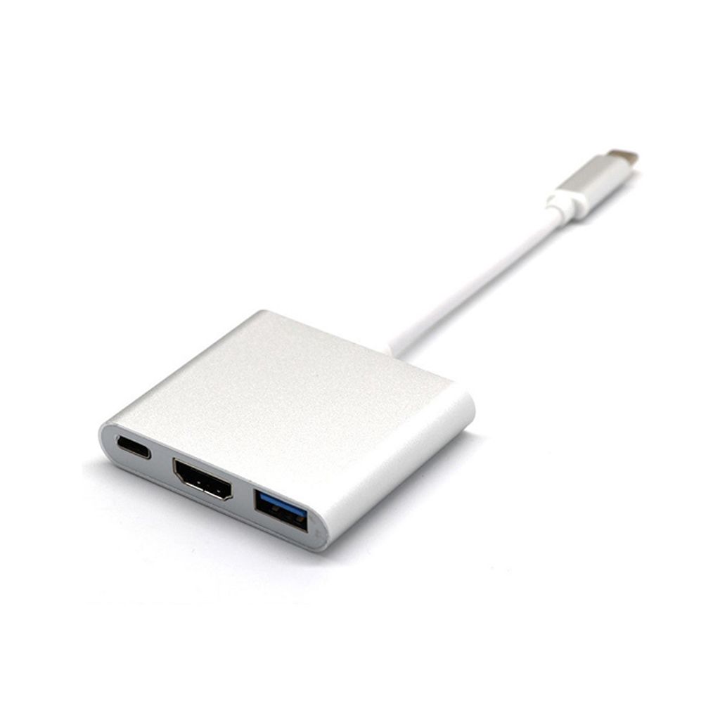 AIRSKY五合一Type-C轉HDMI視頻螢幕轉接器(白)4K轉接線