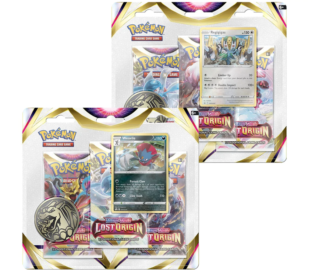 Pokémon TCG: Sword & Shield-Lost Origin 3 Booster Packs, Coin