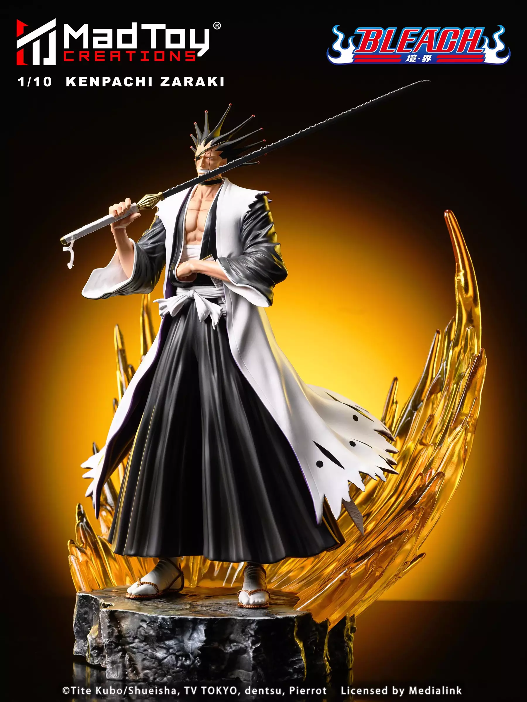 Figurine Bleach Zaraki Kenpachi 1/10 - 21cm - Résine Non Peinte Non Assemblée (3D Print)