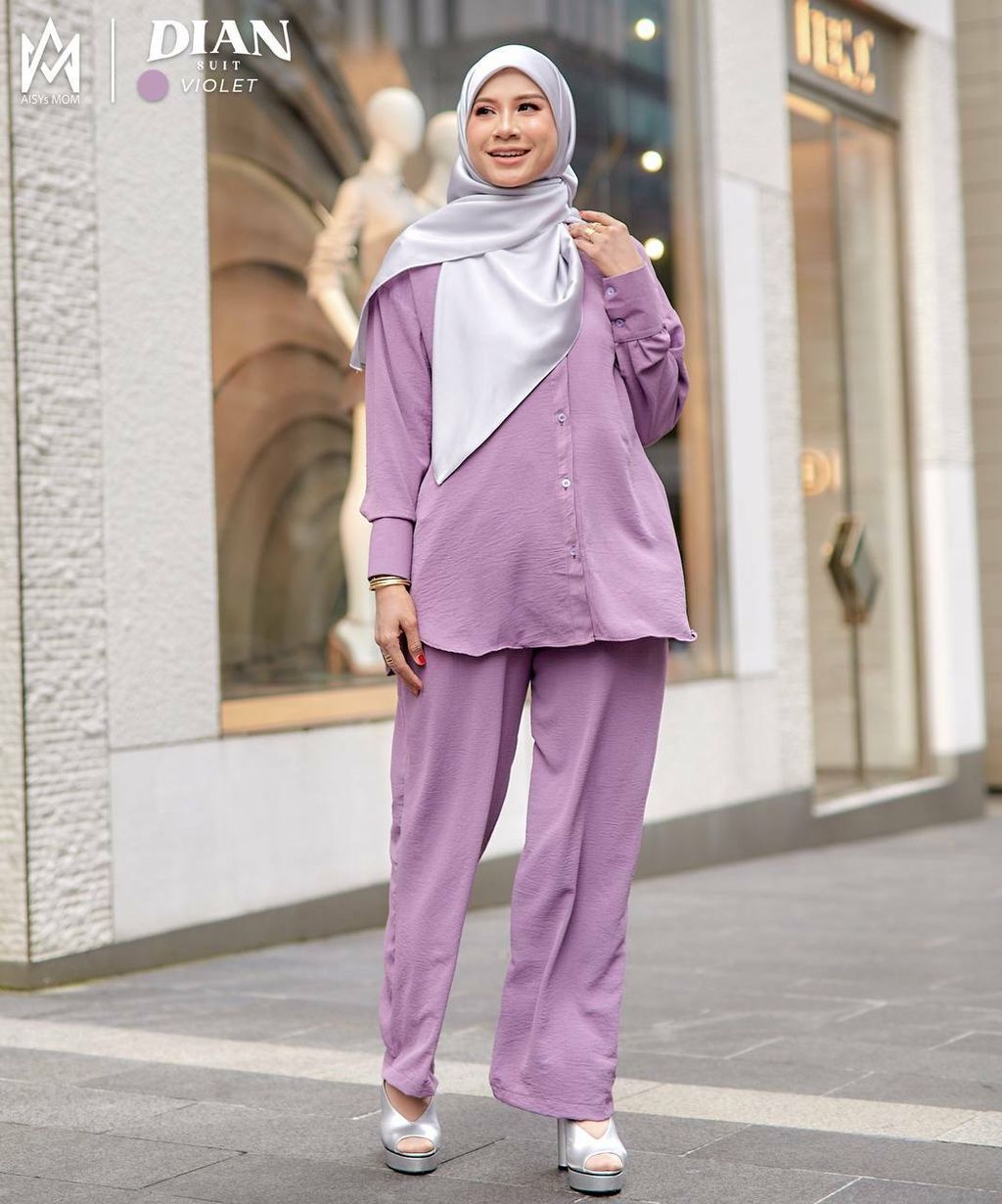Muslimah Suit Dian Violet | Aisysmom
