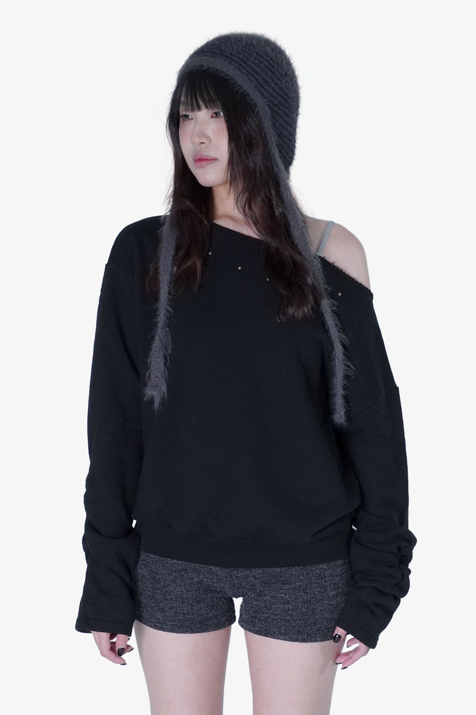 鉚釘鞋肩長袖上衣04