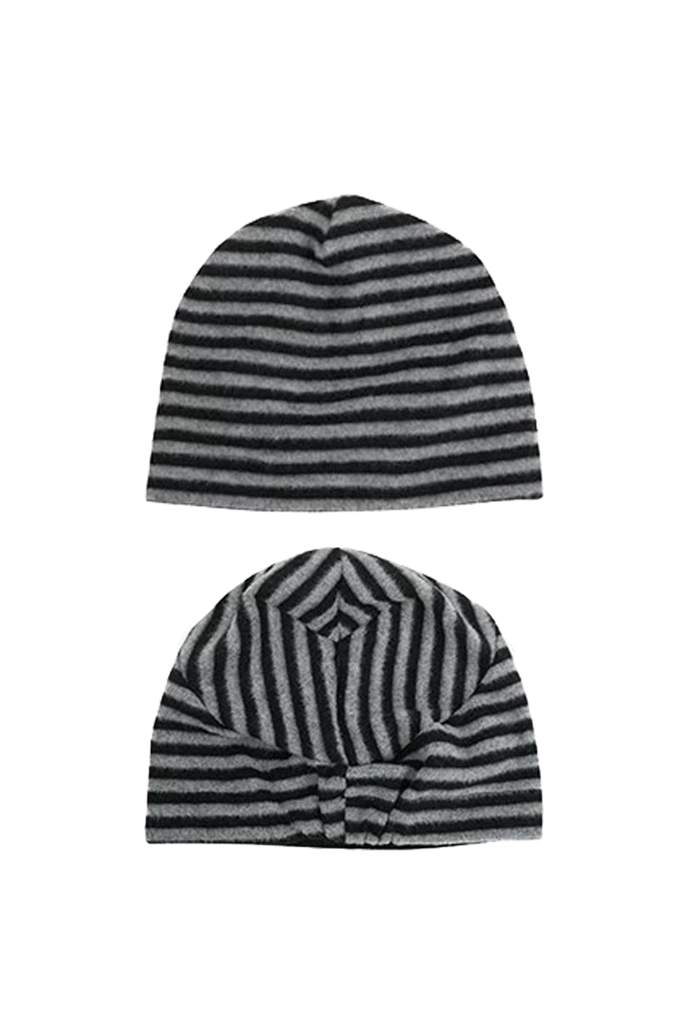 抓皺絨布條紋毛帽03