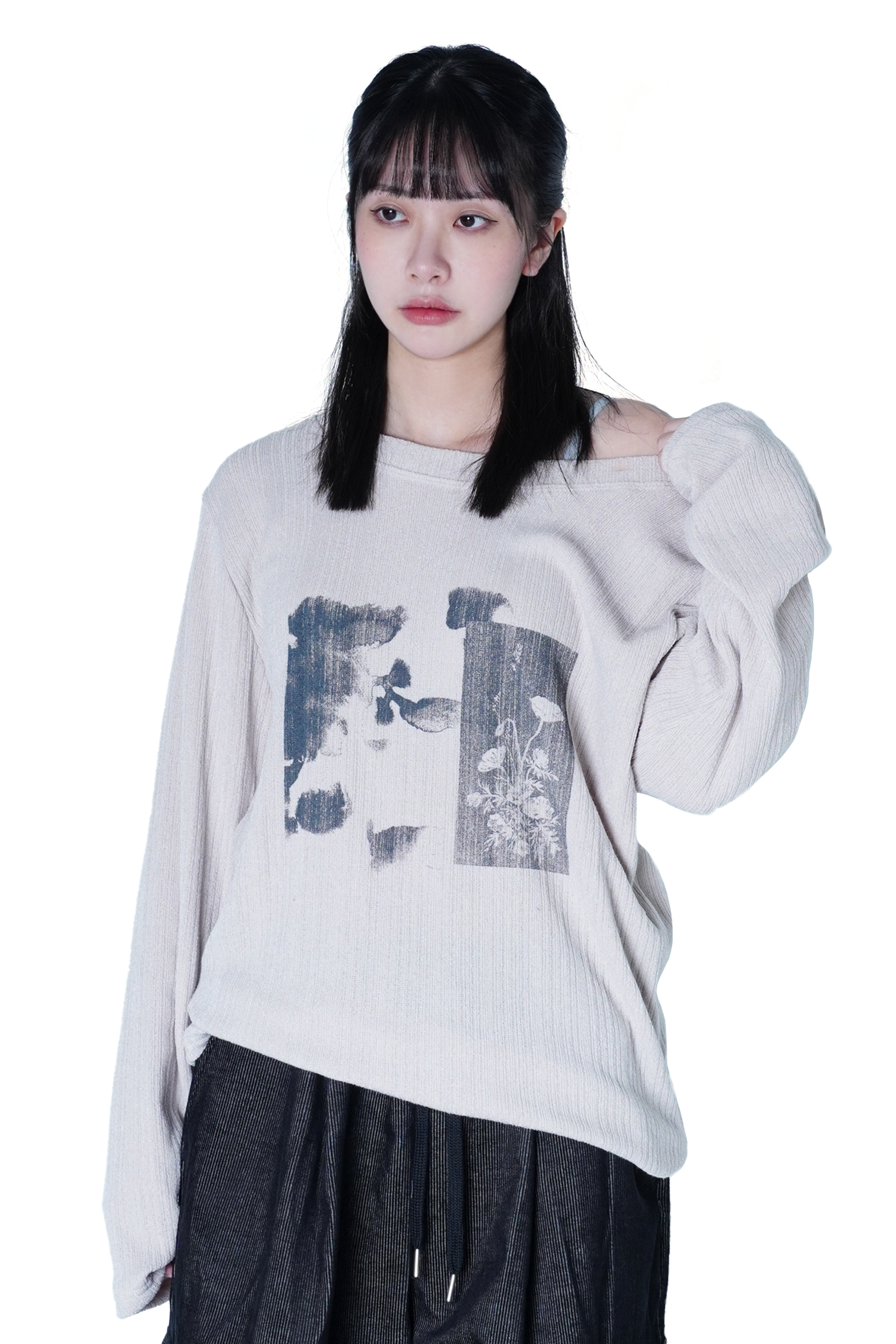 刷舊坑條彈性上衣02