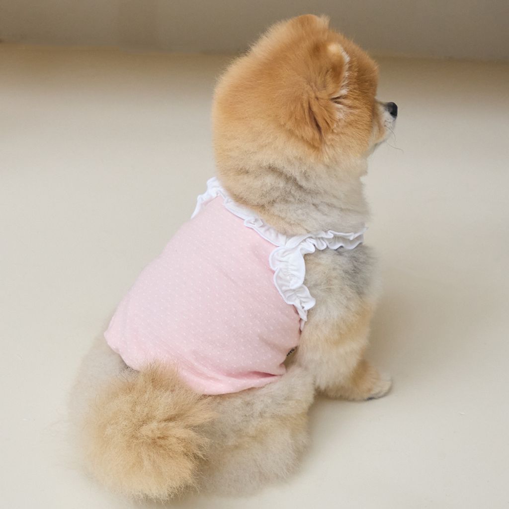 Bennys Frill Dot Crop Top Pink_Thumb