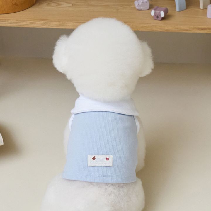 Bennys Bow Collar Crop T-shirt Sky Blue_Thumb